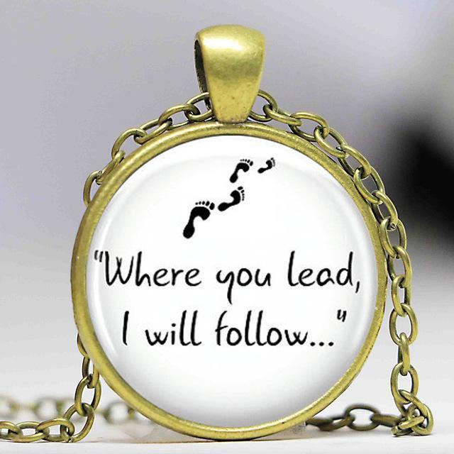 Gilmore Girls "Where you lead, I will follow..." Necklace