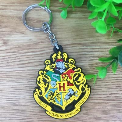 Harry Potter Hogwarts Gryffindor Hufflepuff Ravenclaw Slytherin Metal Keychains/Necklace Pendant 2019