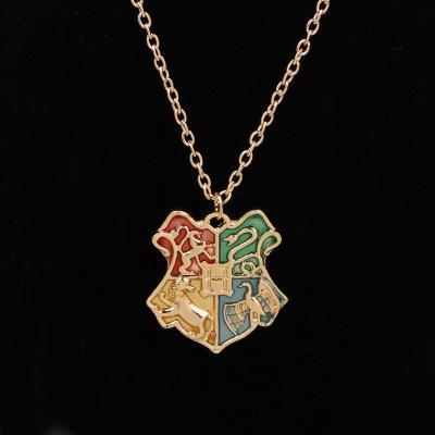 Harry Potter Hogwarts Gryffindor Hufflepuff Ravenclaw Slytherin Metal Keychains/Necklace Pendant 2019