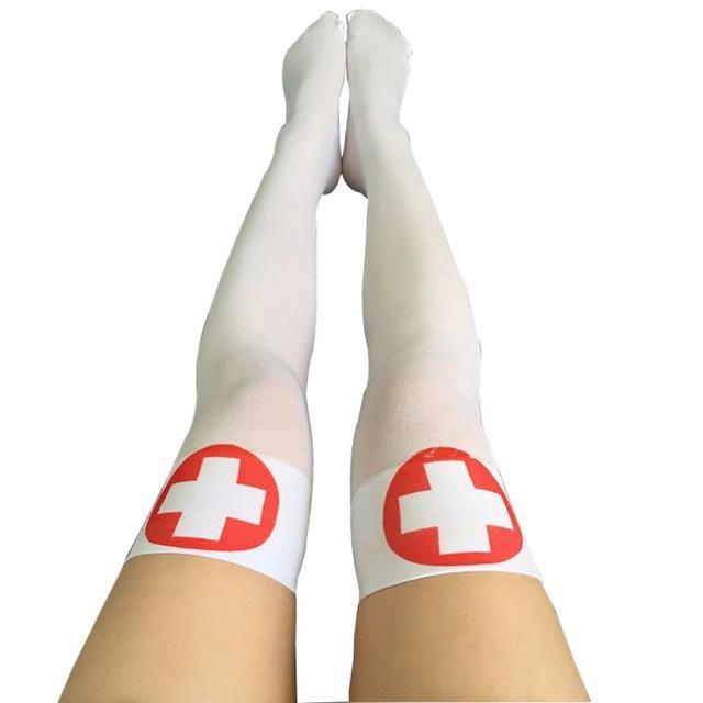 2018 Funny Cosplay Striped Over The Knee Stockings