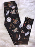 World of Wizardry Potter Wizards Printed Soft Brushed Leggings OS TC Reg & Plus